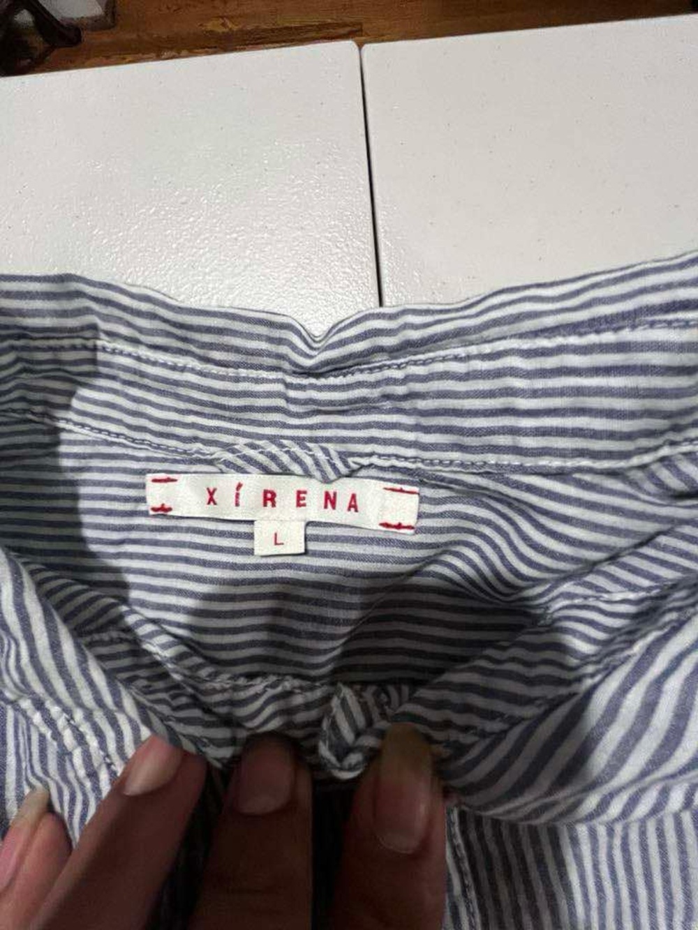 XiRENA Light Blue & White Striped Casual Button-Down Shirt Size Large - Picture 3 of 12
